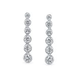 Elegant Bridal Dangle Chandelier Earrings with CZ Geometric Bubble Design - Image 2