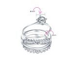 Solitaire Round Cubic Zirconia Engagement Ring Band Set CZ Guard Enhancers.925 Sterling Silver - Image 4