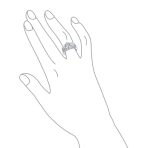 Solitaire Round Cubic Zirconia Engagement Ring Band Set CZ Guard Enhancers.925 Sterling Silver - Image 5