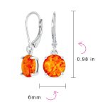 Round Solitaire Created Opal Lever back Drop Dangle Earrings Sterling Silver 8MM - Image 24