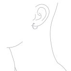 Elegant CZ Hoop Earrings Gold Plated Paper Clip Chain with Pave Accents .75 Inch - Image 3