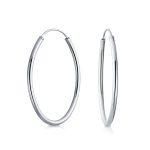 Thin Minimalist Hoop Huggie Earrings Sterling Silver Various Sizes