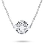 Ancient Celtic Love Knot Pendant Necklace Round Disc