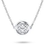 Ancient Celtic Love Knot Pendant Necklace Round Disc