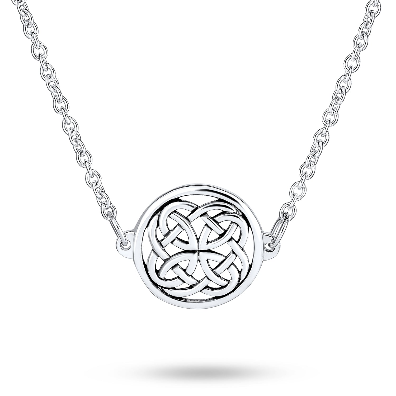 round-silver-celtic-knot-necklace-pendant_ps-tn010_1 Ancient Celtic Love Knot Pendant Necklace Round Disc - Image 1