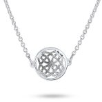 Ancient Celtic Love Knot Pendant Necklace Round Disc - Image 2