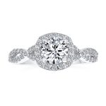 .925 Sterling Silver 1.5CTW CZ Halo Infinity Engagement Ring with Criss-Cross Twist Band