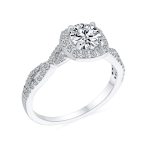 .925 Sterling Silver 1.5CTW CZ Halo Infinity Engagement Ring with Criss-Cross Twist Band - Image 2