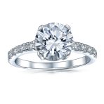 Classic 4CT CZ Round Solitaire Engagement Ring .925 Sterling Silver Cubic Zirconia Thin Pave Band - Image 8