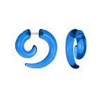 Round Swirl Spiral Tribal Fake Faux Ear Plug Taper Earrings Acrylic Resin Steel - Image 2