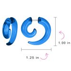 Round Swirl Spiral Tribal Fake Faux Ear Plug Taper Earrings Acrylic Resin Steel - Image 17