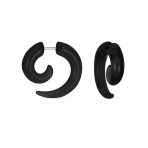 Round Swirl Spiral Tribal Fake Faux Ear Plug Taper Earrings Acrylic Resin Steel