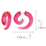 Round Swirl Spiral Tribal Fake Faux Ear Plug Taper Earrings Acrylic Resin Steel - Image 18