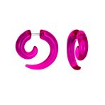 Round Swirl Spiral Tribal Fake Faux Ear Plug Taper Earrings Acrylic Resin Steel - Image 4