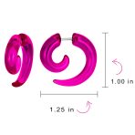 Round Swirl Spiral Tribal Fake Faux Ear Plug Taper Earrings Acrylic Resin Steel - Image 19