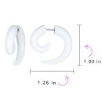 Round Swirl Spiral Tribal Fake Faux Ear Plug Taper Earrings Acrylic Resin Steel - Image 20