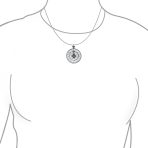 Unisex Celtic Fleur De Lis Compass Pendant Necklace in Oxidized Sterling Silver - Image 3