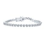 Formal Holiday Bridal 10CT Black White CZ Bezel Tennis Bracelet 14K Gold Plated - Image 2