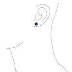 Set of 2 Round Blue Clear CZ Stud Earrings Sterling Silver 5MM Screw Back - Image 30