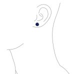 Set of 2 Round Blue Clear CZ Stud Earrings Sterling Silver 5MM Screw Back - Image 31