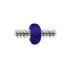 Set of 2 Translucent Murano Faceted Glass Charm Bead with Sterling Silver Core - Image 23