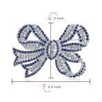 Victorian Style Crystal Pave Filigree Ribbon Large Brooch Pin Silver Plated - Image 14