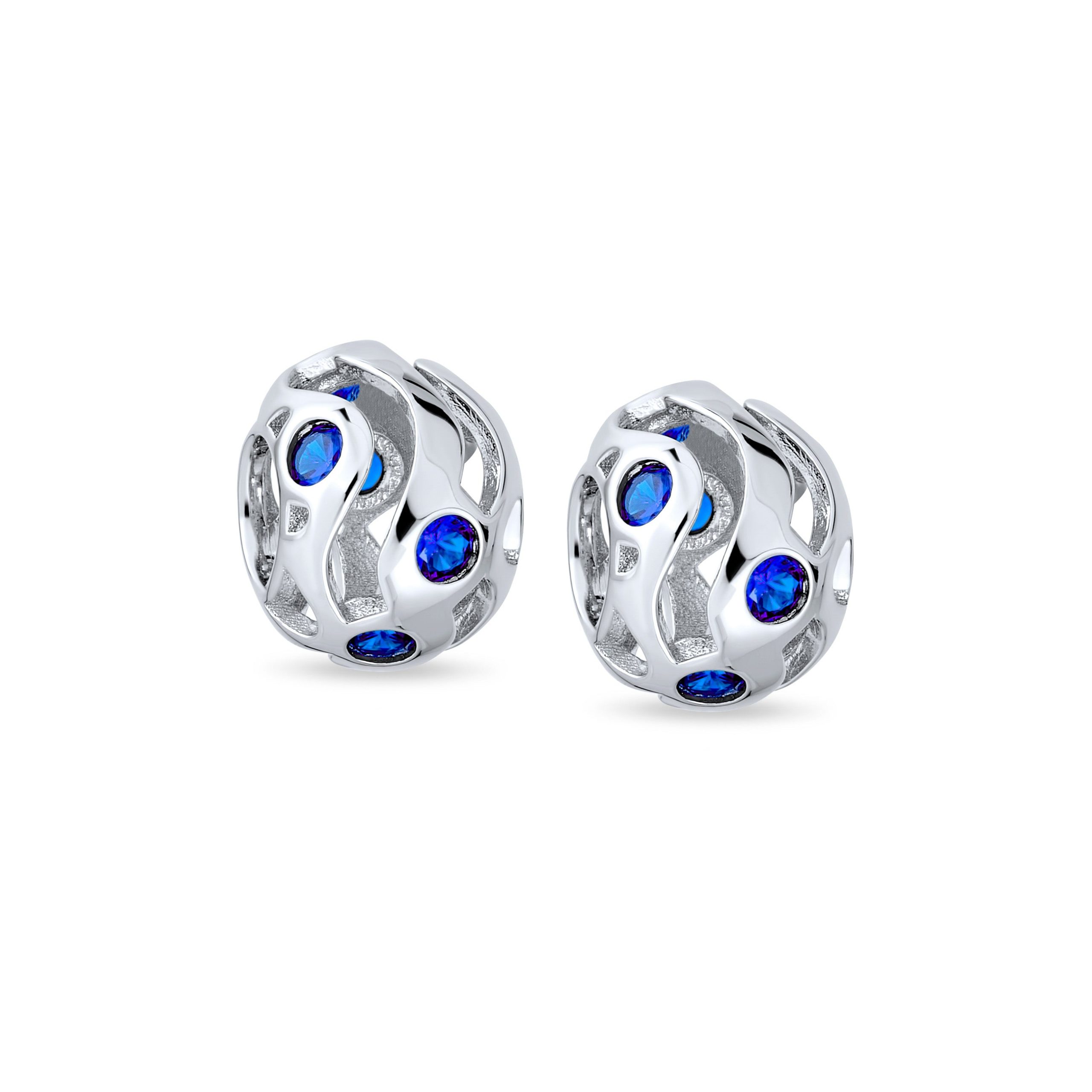 royal-blue-sapphire-charm-bracelet-pbx-hsz-019-blueset-az Set of 2 Wave Royal Blue Cubic Zirconia Charm Bead Simulated Sapphire Silver - Image 1