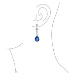 Briolette Teardrop CZ Dangle Chandelier Earrings Sterling Silver Gemstone - Image 11
