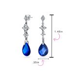 Briolette Teardrop CZ Dangle Chandelier Earrings Sterling Silver Gemstone - Image 15