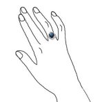 Art Deco Style Halo 6CT Solitaire Sapphire Blue Oval CZ Baguette Statement Ring - Image 3