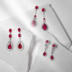 Art Deco Style Dangle Halo Blue Sapphire CZ Cubic Zirconia Teardrop Statement Chandelier Earrings - Image 22