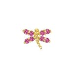 Minimalist CZ Dragonfly Cartilage Ear Stud in 14K Gold - Image 10