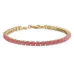 Classic 12CTW Prong Basket Set Solitaire Round Cubic Zirconia Cabochon CZ Tennis Bracelet Gold Plated 7.5 Inch - Image 6
