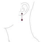 Crown Halo Cubic Zirconia CZ Teardrop Chandelier Clip On Earrings Non-Pierced - Image 14