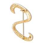 Large Statement ABC Crystal Letters Initial Scarf Lapel Pin Brooch Gold Plated - Image 14