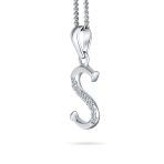 Delicate Pave CZ Block Letter Alphabet Pendant Necklace Sterling Silver - Image 31