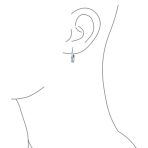 Safety Pin Threader Earrings Crystal Accent Silver Tone Surgical Steel - Image 3