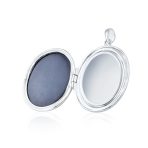 Vintage Style Blue Agate Our Lady of Guadalupe Locket Necklace Sterling Silver - Image 2