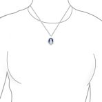 Vintage Style Blue Agate Our Lady of Guadalupe Locket Necklace Sterling Silver - Image 3