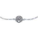 Nautical Beach Sand Dollar Charm Anklet Ankle Bracelet .925 Sterling Silver Adjustable 9 - 10 Inch - Image 2
