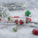 Secret SANTA Charm Bracelet with Locket Bead & Holiday Reindeer Gingerbread Man - Image 3