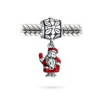 Christmas Charm Bead Red Santa Claus Dangle Enamel Sterling Silver for Bracelets - Image 3