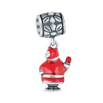 Christmas Charm Bead Red Santa Claus Dangle Enamel Sterling Silver for Bracelets - Image 2