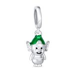 Christmas Charm Bead Santa Helper Elf Enamel Silver for European Bracelet