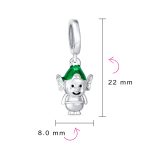 Christmas Charm Bead Santa Helper Elf Enamel Silver for European Bracelet - Image 4