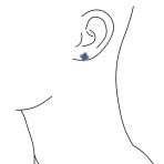Square Shape CZ Cubic Zirconia Stud Earrings Blue Black Sterling Silver ScrewBack - Image 7