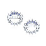 Removable CZ Cubic Zirconia Halo Earring Jackets for Studs .925 Sterling Silver - Image 19