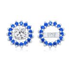 Removable CZ Cubic Zirconia Halo Earring Jackets for Studs .925 Sterling Silver - Image 5