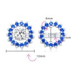 Removable CZ Cubic Zirconia Halo Earring Jackets for Studs .925 Sterling Silver - Image 29