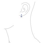 Holiday Party Earring Jacket Blue Sapphire Snowflake Studs in Sterling Silver - Image 7